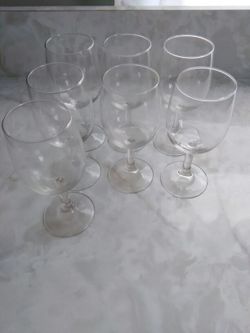 (7) 6" wine glasses
