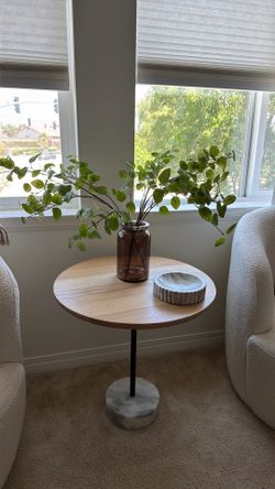 Amber vase with faux stems