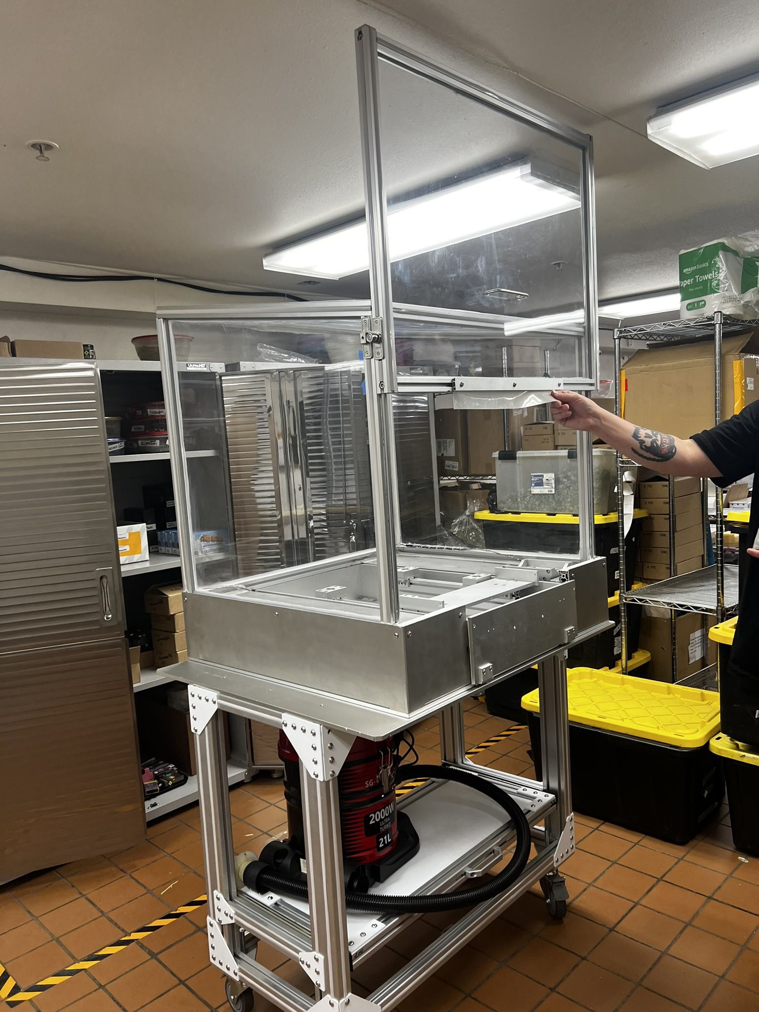 3D Printer CNC Machine On Castors. Encapsulation Carrier