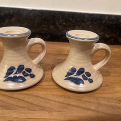 Pfaltzgraff Folk Art Candle Holders 
