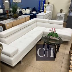 New White Sectional Sofa Couch 