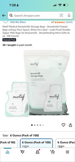 Breastmilk Storage Bag Motif Medical 100 count