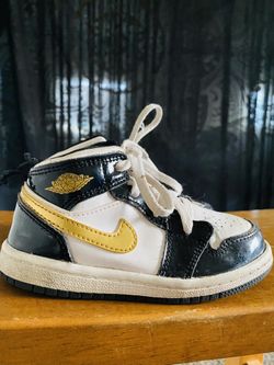 Jordan 1 Retro High for Toddlers, Size 8C- Black/Gold/White