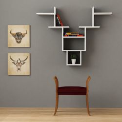 Deer Shape BookShelf / Wall Shelf White Brand New