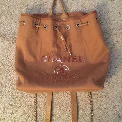 CHANEL DEAUVILLE SIGNATURE BACKPACK PURSE BAG BACK TO SCHOOL, NEW