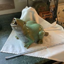Large sprinkler frog attach hose to rear and sprinkler out of mouth. Approximately 18” long and has Great Details And Color