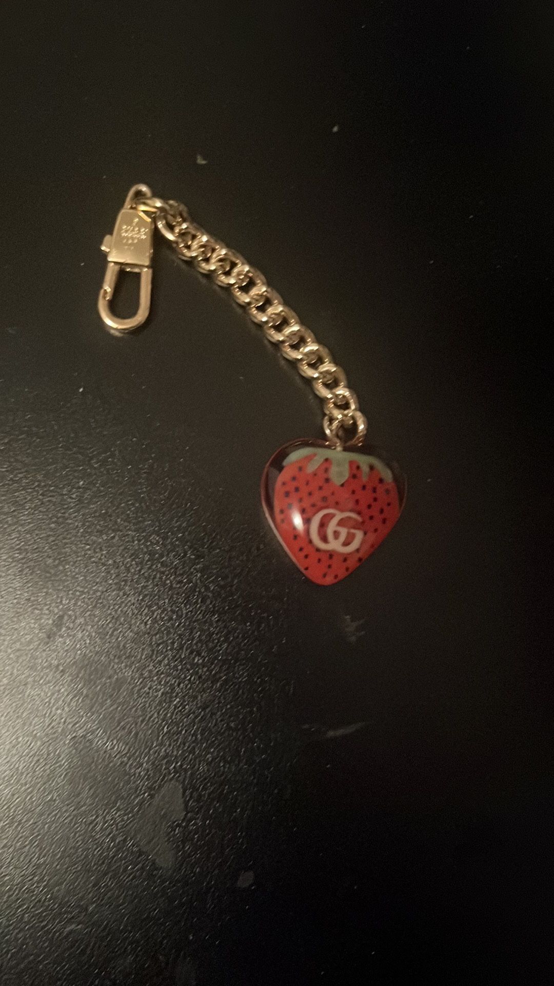 Gucci Red And Gold Strawberry Keychain