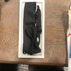 Bow tie And adjustable elastic black tie