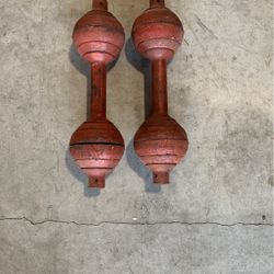 Vintage Dumbbells Antique..solid steel 