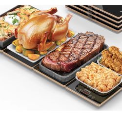 FEPPO Food Warmers for Parties Buffet – 4-in-1 Electric Warming Tray for Food with 10 Temp Settings & Timer, 33"x15" Glass Surface, Modular Buffet Hot
