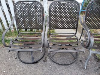 For Sale Six ALL metal Chairs Grea For Outdoor 