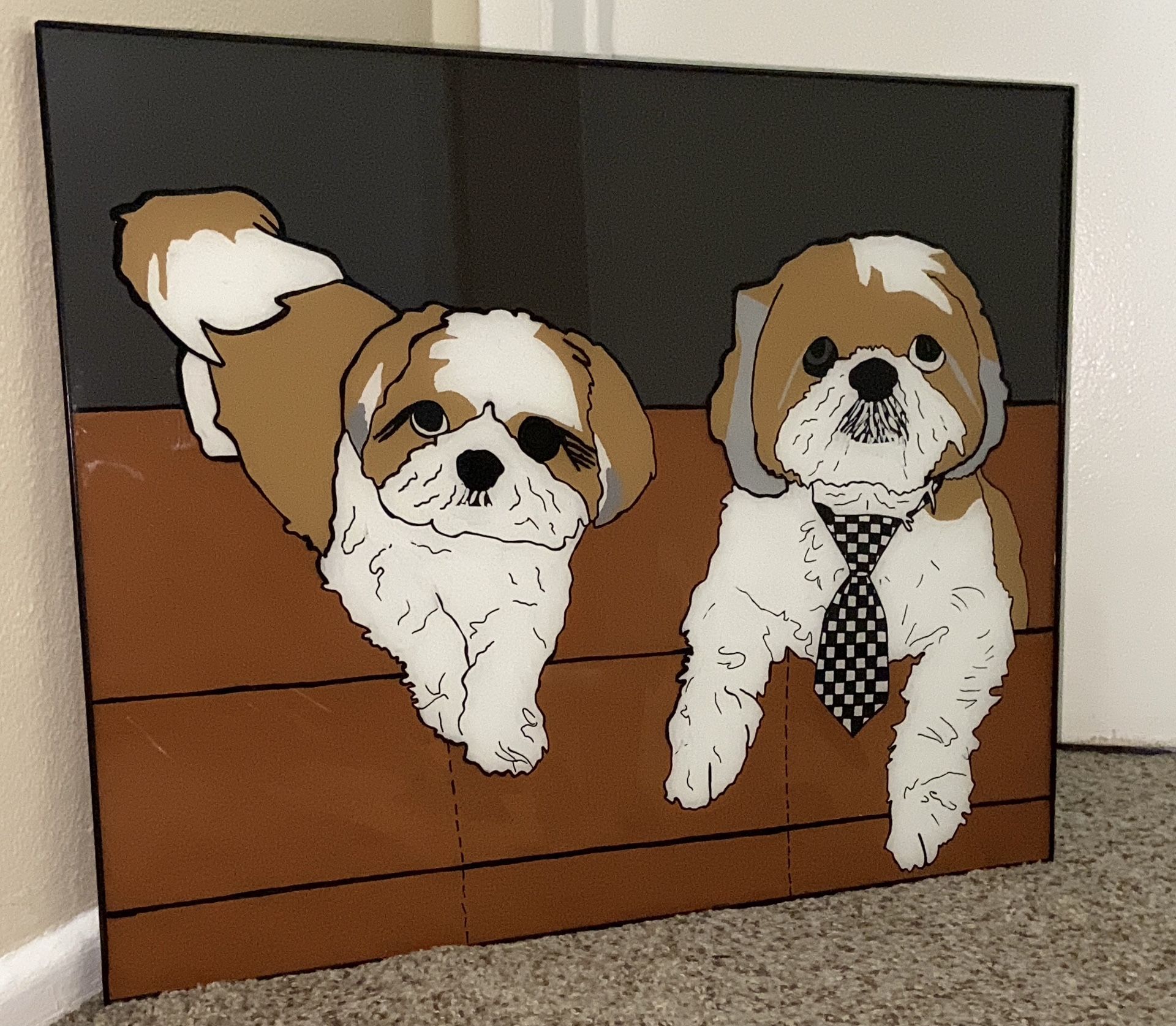 Glass Paintings Family, Friends, Pets, Anime & Cartoon Portraits Available LOCATED IN COVINA