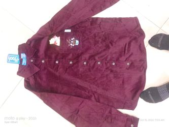 Pooh Burgundy Corduroy Button-Up Shirt