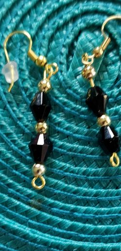 Black n gold earrings