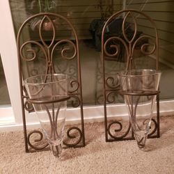 Iron And Glass Wall Sconces