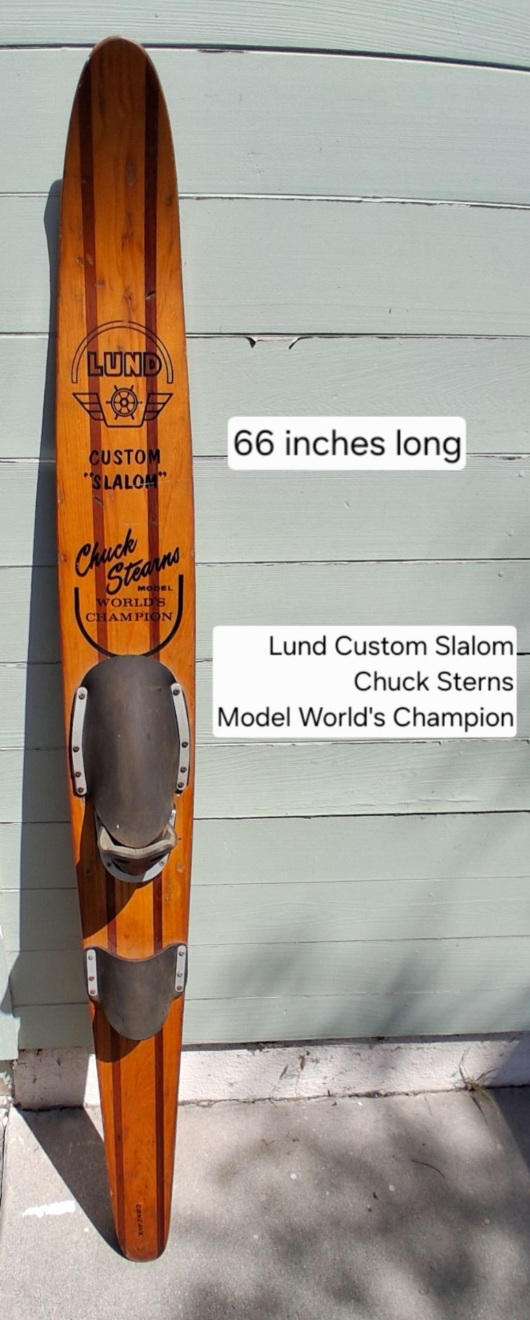 1960s Lund Chuck Stearns Slalom Championship water ski vintage condition