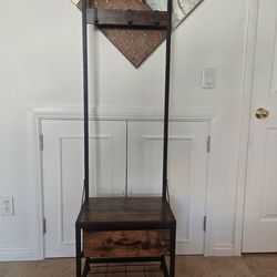 Brand new 4 in 1 entryway organizer with shoe stool