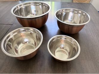 Colleta Home 4-Piece Copper Mixing Bowl Set