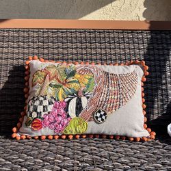 mackenzie childs cornucopia lumbar pillow