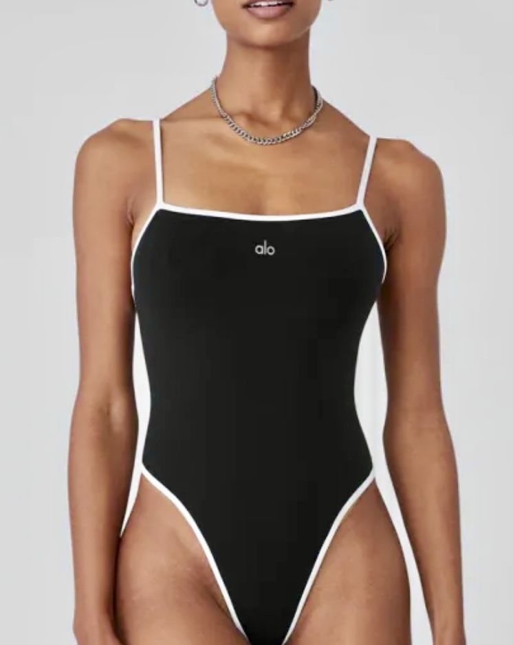 Alo Black Bodysuit Size Small
