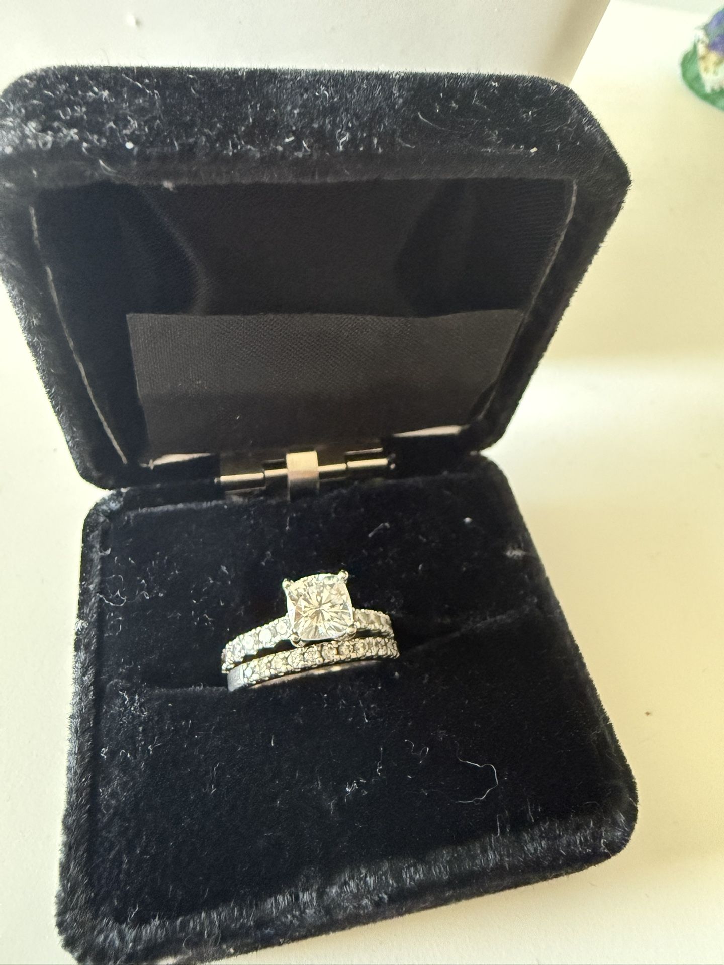 Enhancement Ring And Wedding Band Set