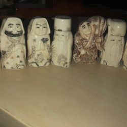 Antique Seven Lucky Gods Japanese Art 