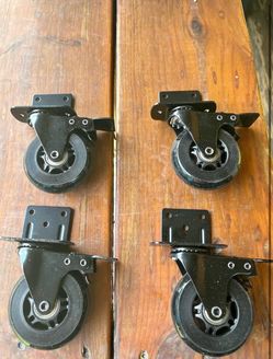 Set of 4 Black Swivel Caster Wheels