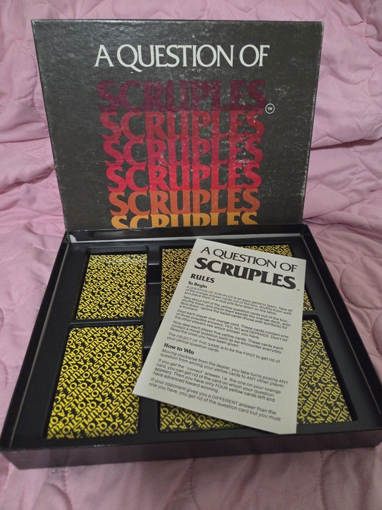 vintage "A Question of Scruples" board game from 1984