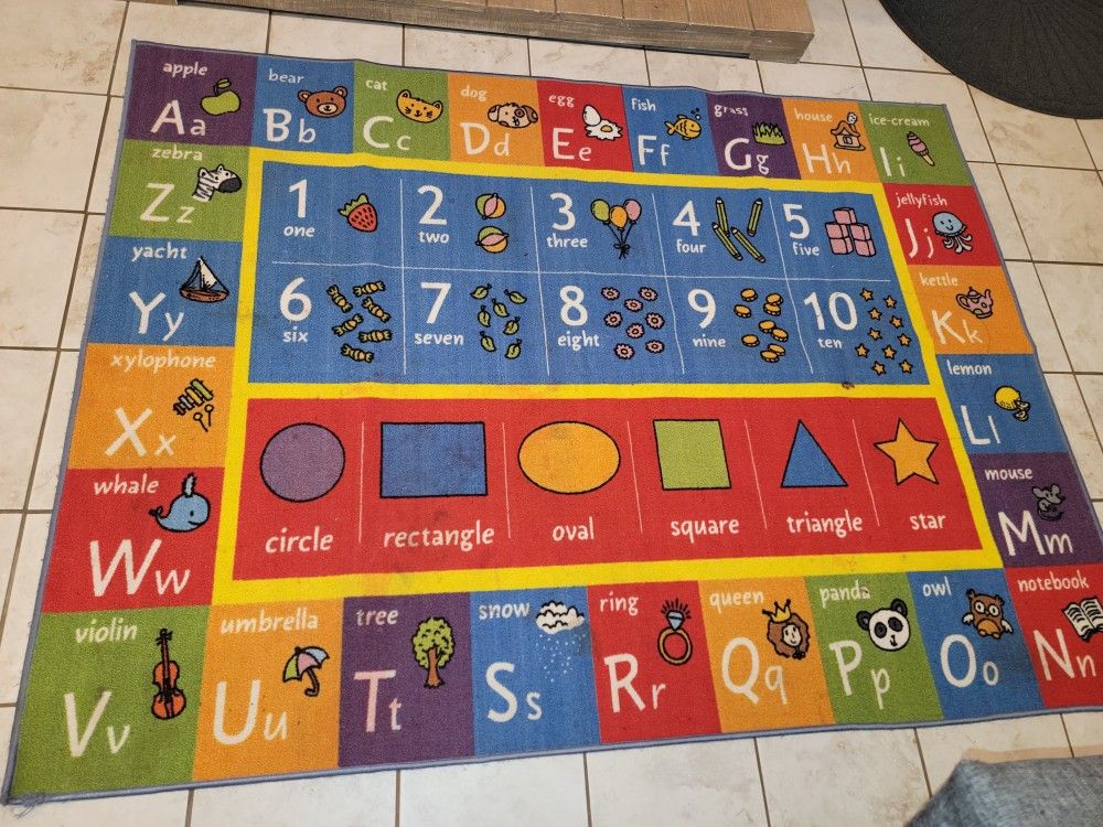 Educational/Classroom Kids Rug 5'3" x 6' 6