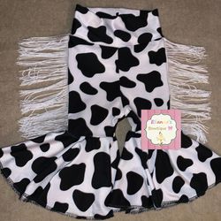 Baby Cow Fringe Bell Bottoms / Girls /Vaca