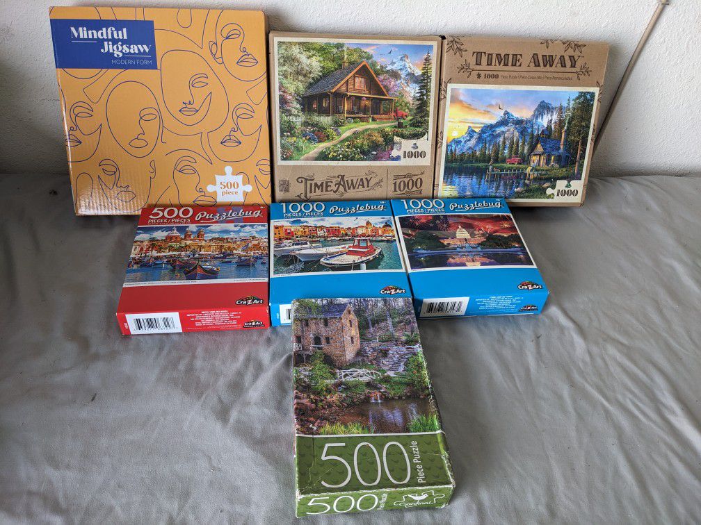 Lot of 7 Jigsaw Puzzles