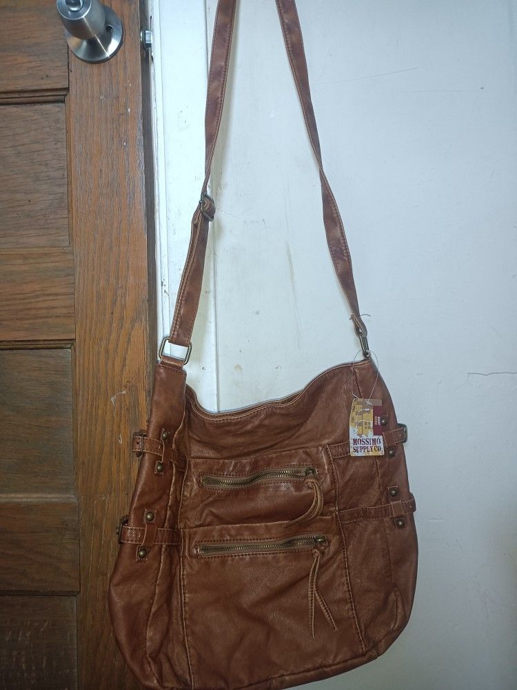 Hobo Crinkled Leather Cross-Body Bag S Tan Brown Nuevo New