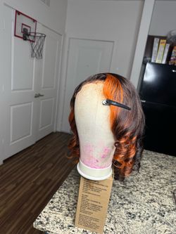 20 inch 5x5 closure 1B/orange ombré wig 🧡