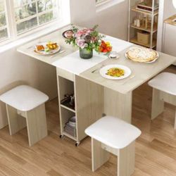 Folding Dining Table Set for 4