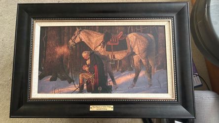 Vintage print GEORGE WASHINGTON valley forge print patriot art