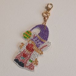 Blingy Colorful Bunny Gnome Keychain