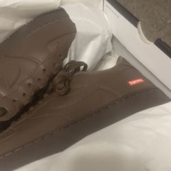 Supreme Air Force 1s  Brown 
