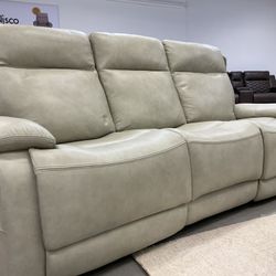 New Triple  Power Recline Sofa With Power Headrest