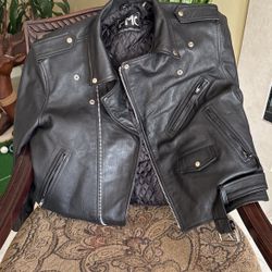 Black leather jacket never worn $75