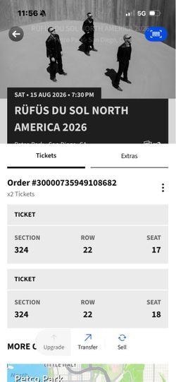 2 Rufus du Sol tickets Pair