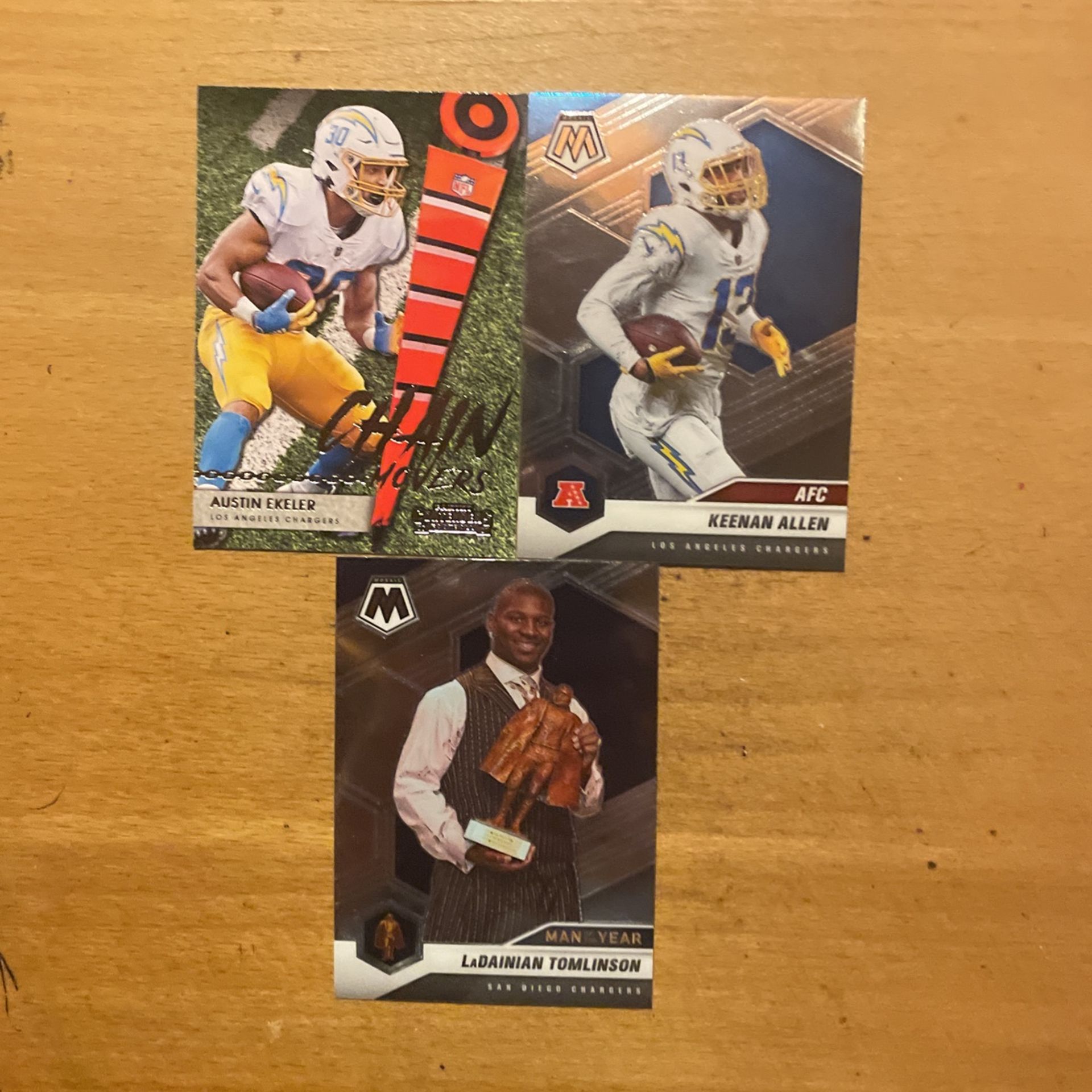SAN DIEGO CHARGERS 3 CARD LOT 