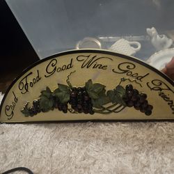 Wine Lovers 3D Wall Art Plaque 'Good Food Good Wine Good Friends' Bar Decor
