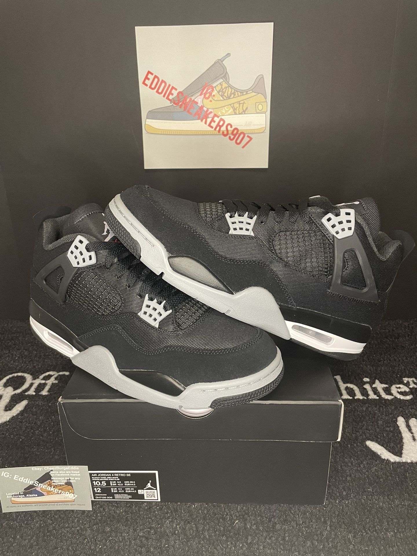 Air Jordan 4 Retro SE “Black Canvas” Size 10.5