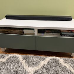 TV Stand (Modern – 2 Drawer + Open Shelf)