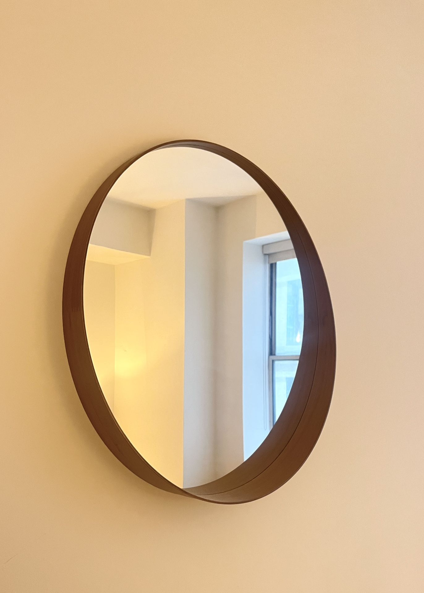 IKEA Brown Wooden Round Wall Mirror (pick up in financial district)