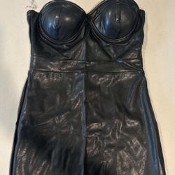 Black Faux Leather Dress