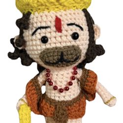 Hanuman Pavanputra HINDU GOD Monkey Statue crochet handmade AMIGURUMI-USA Seller