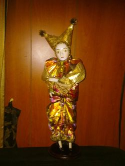 Vintage Asian Musical Dancing Porcelain Clown