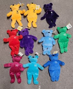 Lot of 9 Nutrisystem Goal Bears + Princess Diana Memorial Bear