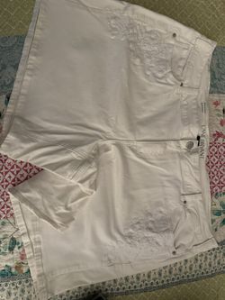 Lane Bryant White Denim Shorts Sz 22